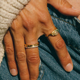crown and gemstone stacking ring